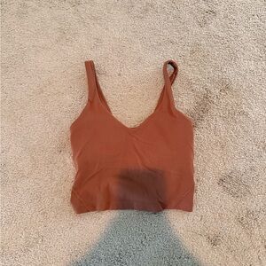 lululemon athletica Rust Brown V-Neck Cropped Tank